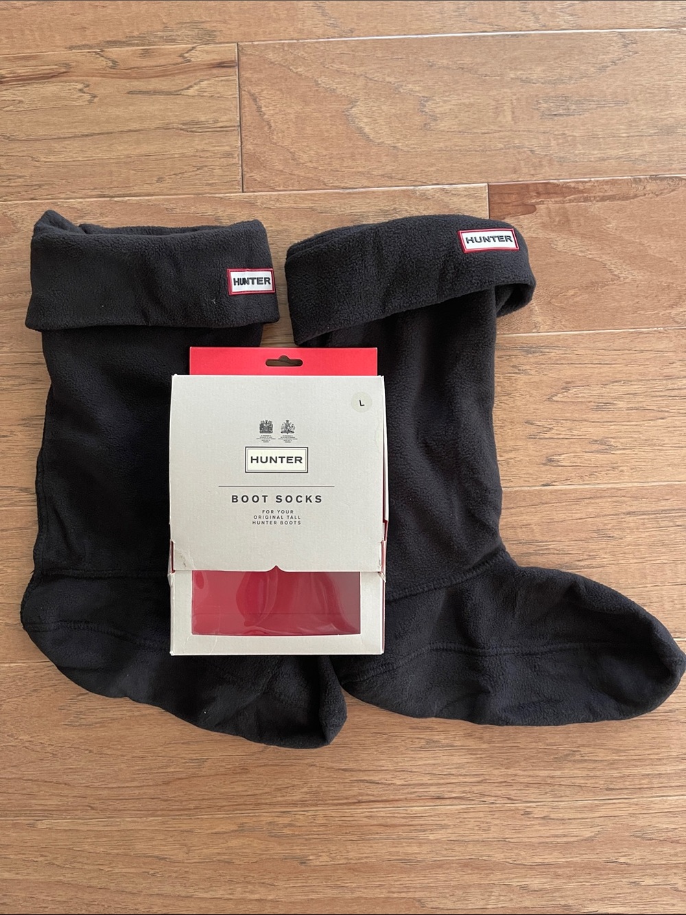 Hunter Black Boot Socks for Tall Hinter Boots Large